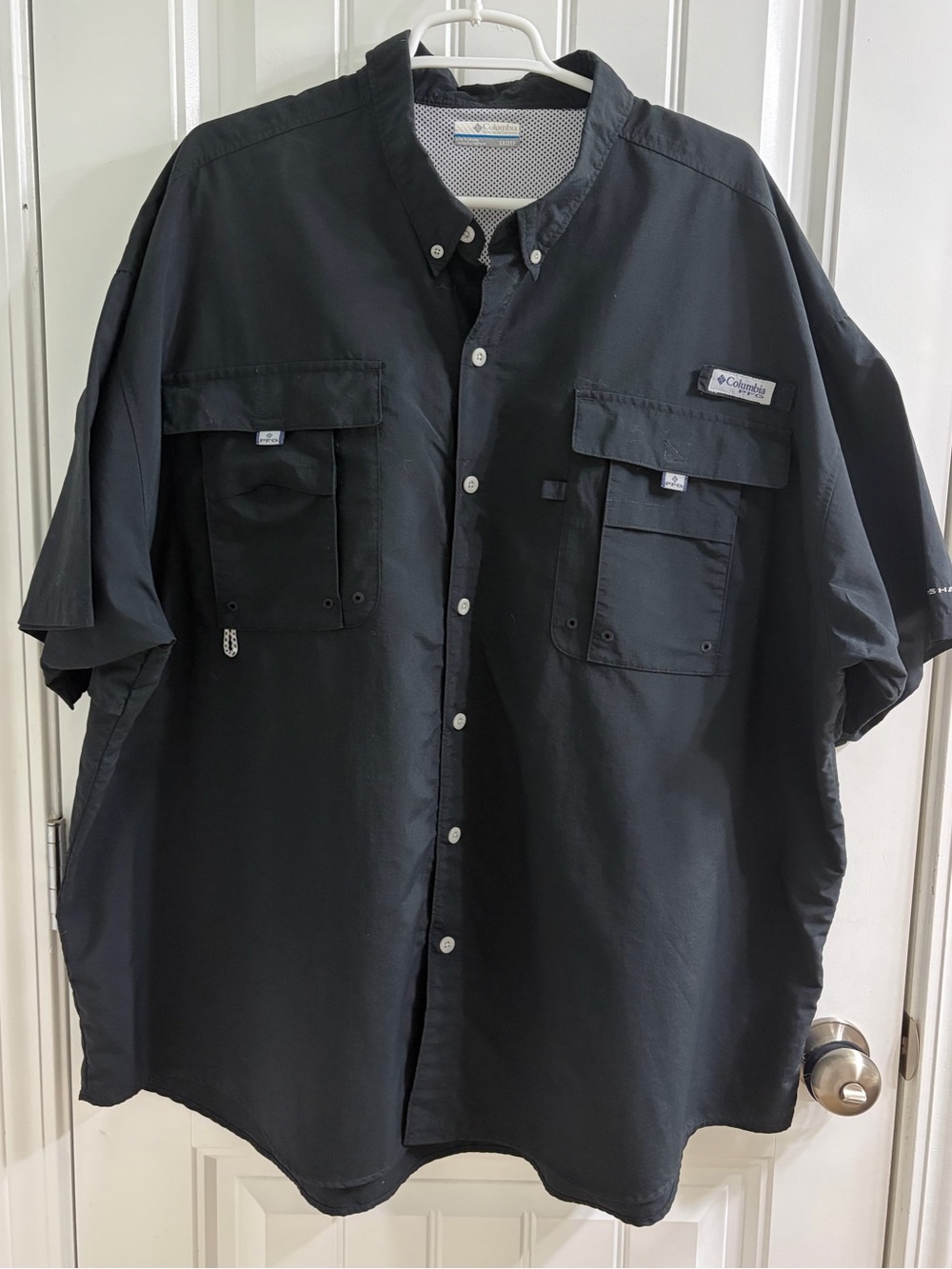 Columbia Mens PFG Bahama II Short Sleeve Fishing Shirt Black 3X Gorpcore Coastal